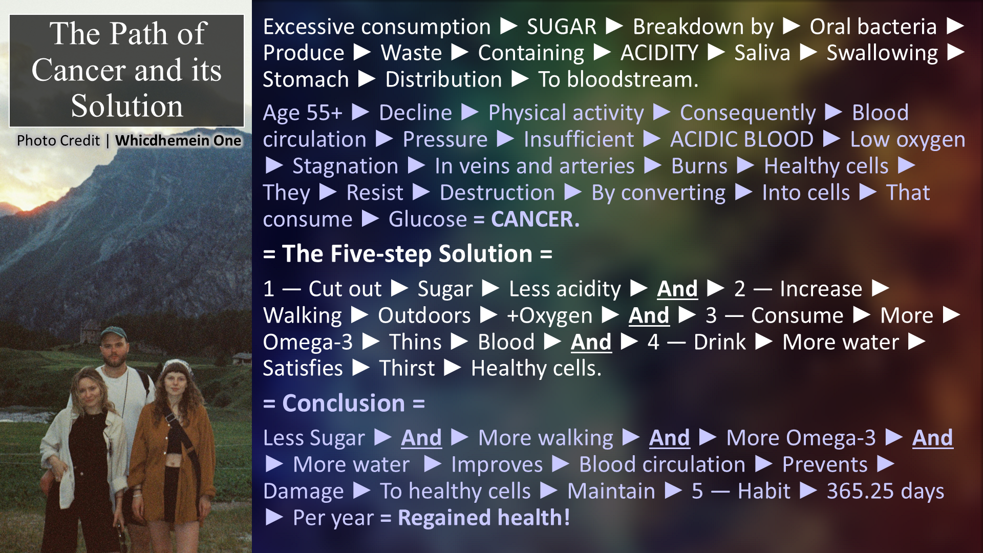The Path of Cancer and its Solution