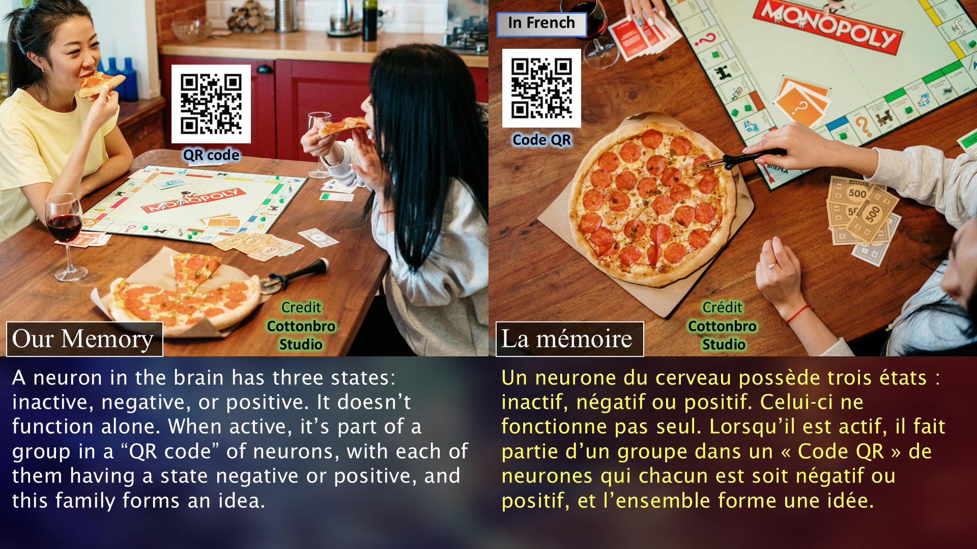 Our Memory, a QR code / La mémoire, un code QR